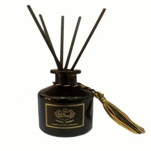 025147f7-36f3-4dd1-b34d-944014a7d294 1pc Elegant Glass Fragrance Diffuser with Black Bottle & Tassel