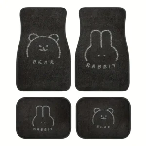 ef565ded-149e-43ce-acb8-496a6267e857 4pcs Set Universal Fit Polyester Fiber Car Floor Mats